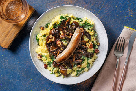 Puree van aardappel en knolserderij