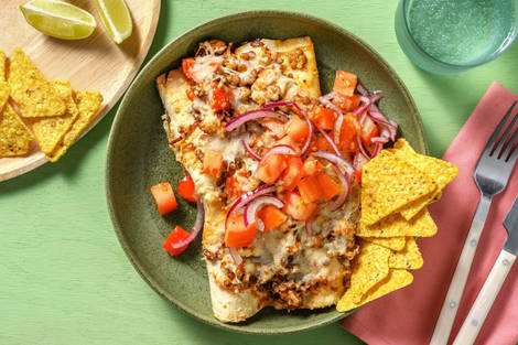 Kruidige enchilada's met gehakt en linzen