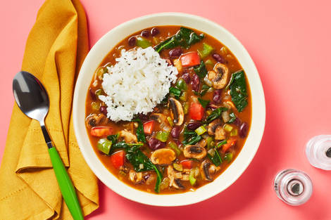 Shrimp, Collard Green & Kidney Bean Gumbo