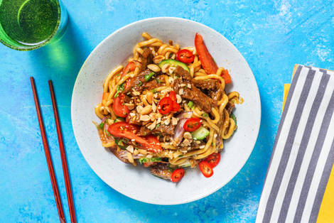 Salade fusion à l'asiatique aux émincés végétariens