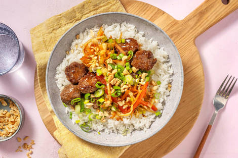 Teriyaki-gehaktballetjes met rijst