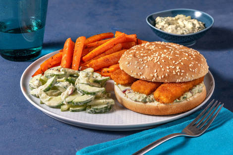 Captains Burger! mit veganen Knusperstäbchen