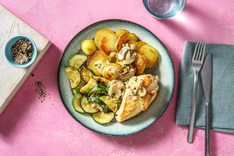 Filet de poulet en sauce crémeuse à la moutarde