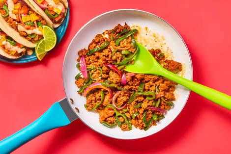One-Pan Beef & Charred Poblano Tacos