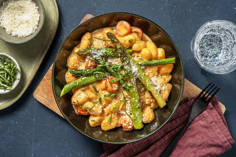Gnocchi-Pfanne mit grünem Spargel