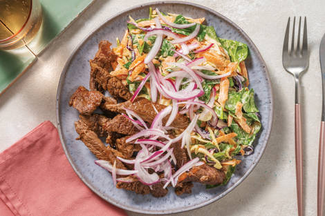 Asian-Style Beef & Rainbow Slaw