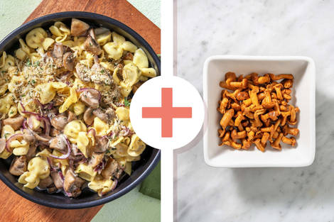 Ravioli mit Pilzfüllung und extra Pfifferlingen