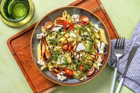 Frische Lauch-Basilikum-Pasta