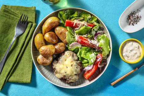 Kalfsburger met frisse salade