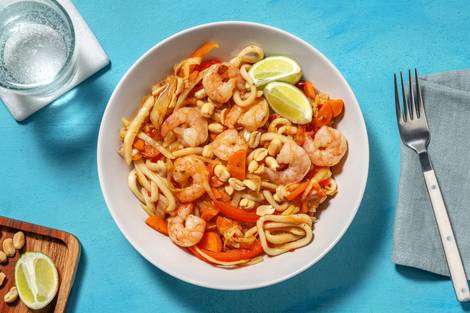 Wok met knoflookgarnalen en Oosterse groentemix