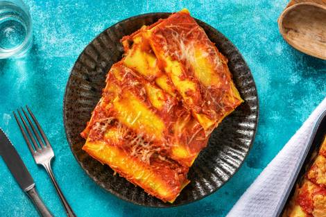 Cannelloni gevuld met boerengehakt en spinazie