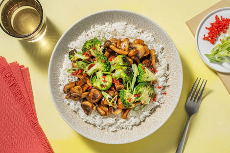 Veganes Donbori! Japanische Bowl mit Pilz-Mix