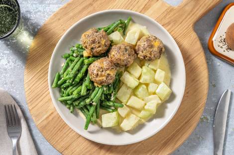 Käsige Hacktätschli mit Rahmkohlrabi