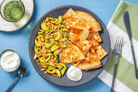 Quesadillas et sauce kimchi