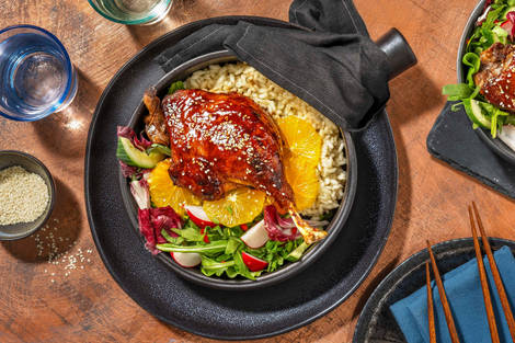 Canard confit croustillant laqué au ketjap