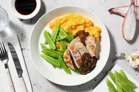 Filet de porc et jus de viande maison