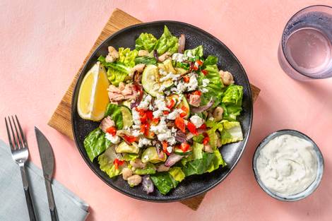 Tuna Salad mit Butterbohnen & Hirtenkäse-Knofi-Dressing
