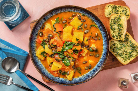 Herbstlicher Grünkohl-Kartoffel-Eintopf mit Kräuter-Ciabatta