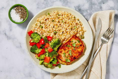 Garlicky Pork Chops with Clementines
