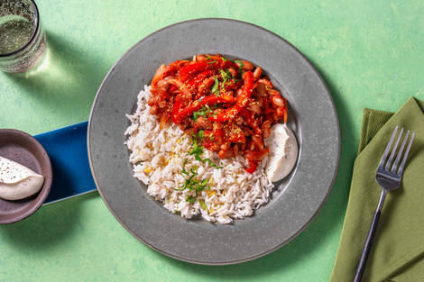 Bohnenpfanne mit Tortilla-Crunch