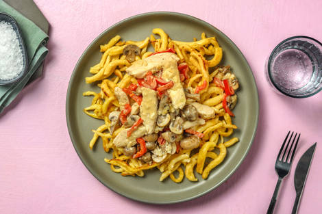 Cremiges Hähnchengeschnetzeltes