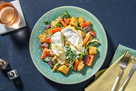 Fenchel-Brot-Salat mit Schmelz-Camembert