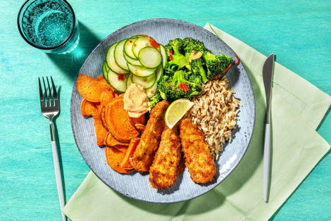 Wildreis-Bowl mit Crispy Sticks