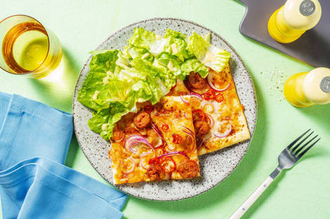 Pizza Diavolo mit Argentinos und Peperoni