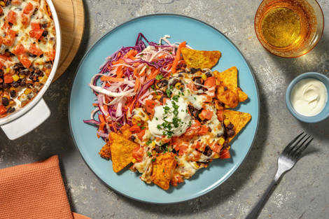 Nachos végétariens garnis relevés