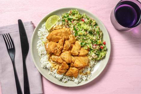 Limettenreis Bowl mit spicy Garlic Chicken