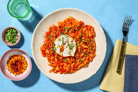 Sehr scharfe Chili-Nudeln mit Büffelmozzarella 