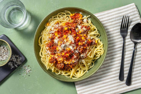 Mexikanische Spaghetti Bolognese mit Rinderhack
