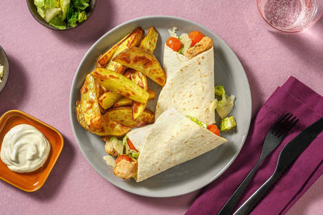 Caesar Salad Wrap mit Hähnchen