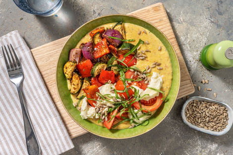 Polenta Cremosa! mit buntem Antipasti-Gemüse