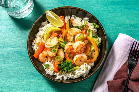 Sesamgarnelen mit Teriyakigemüse