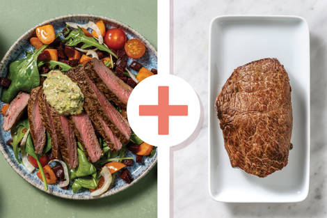 Double Chimichurri Beef Rump & Tomato-Rocket Medley