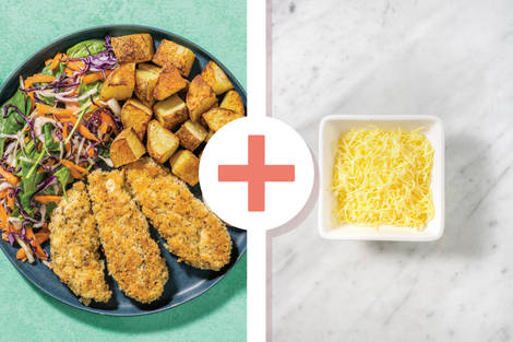 Golden Crumbed Chicken & Spinach Slaw 