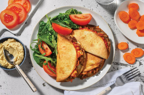 Beef-Fetta Piadinas & Hummus