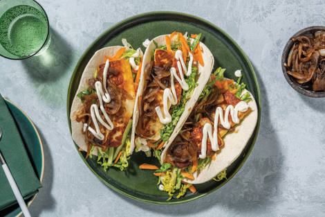 Haloumi & Caramelised Onion Tacos