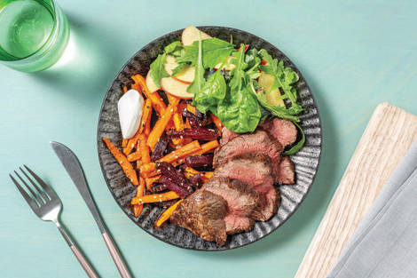 Moroccan Beef Rump & Sesame Veggie Fries