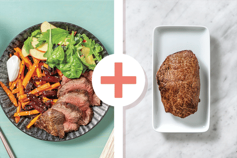 Double Moroccan Beef Rump & Sesame Veggie Fries