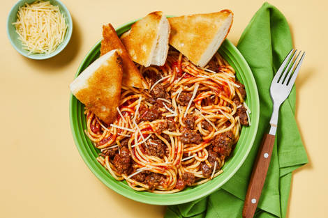 Spaghetti with Herby Italian Beef Ragu