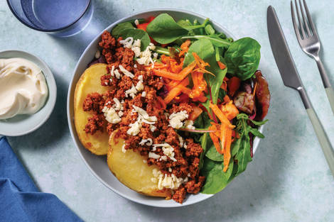 Cheesy Tex-Mex Beef Jacket Potatoes
