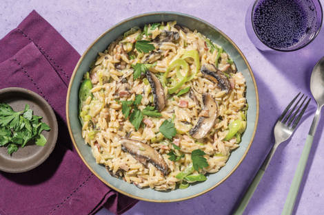 Creamy Bacon & Mushroom Israeli Couscous