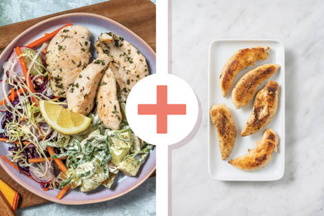 Double Zesty Honey Chicken Strips & Celery Slaw