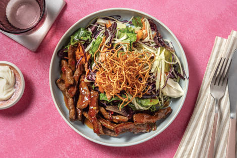 Asian-Style Beef & Rainbow Slaw