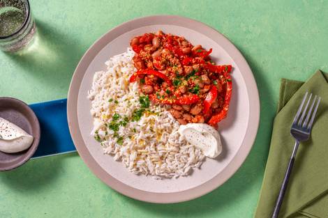 Bohnenpfanne mit Tortilla-Crunch