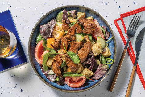 Peri-Peri Beef Salad & Creamy Pesto Dressing