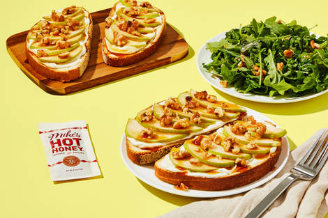 Apple, Ricotta & Mike’s Hot Honey® Toasts