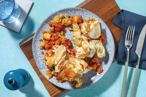 Indian Lentil & Cauliflower Dhal Filo Pie